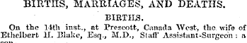 BIRTHS, MARIlIalGES, AND DEATHS. BIRTHS....