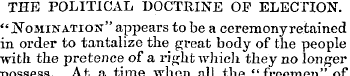 THE POLlTICaiL DOCTRINE OF ELECTION " No...
