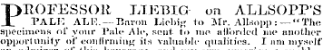 PROFESSOR LTEBIG on ALLSOPP'S PALE ALU.—...