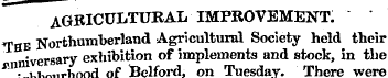 AGRICULTURAL IMPROVEMENT. The Northumber...