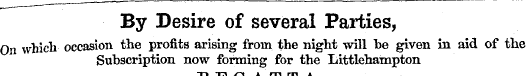 By Desire of several Parties, On which o...