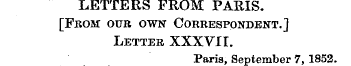 LETTERS FROM PARIS. [Fkom our own Corres...