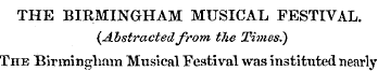 THE BIRMINGHAM MUSICAL FESTIVAL (Abstrac...