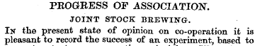 PROGRESS OF ASSOCIATION. JOINT STOCK BRE...
