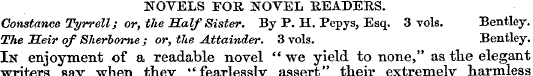 NOVELS FOE, NOVEL READERS Constance Tyrr...