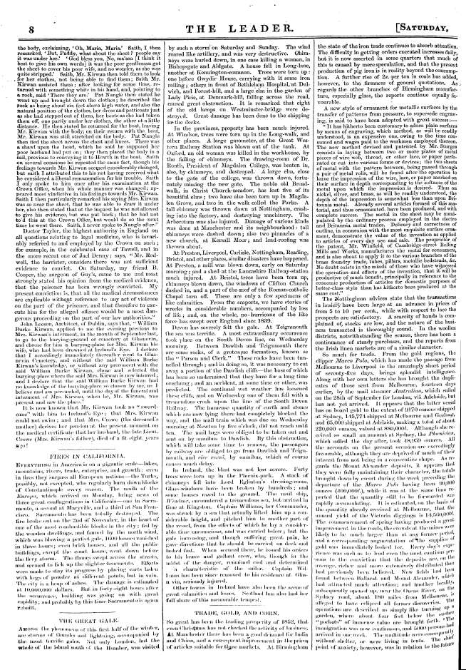 Leader (1850-1860): jS F Y, Country edition - Fires In California. Everything In Ameri...