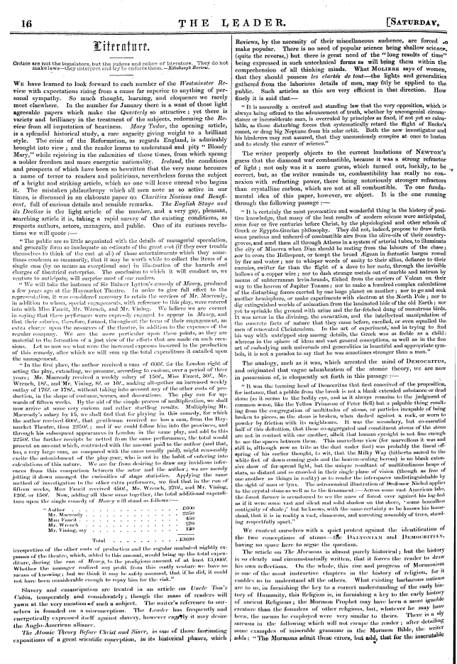 Leader (1850-1860): jS F Y, Country edition - Critics Are Not The Legislators, But The...