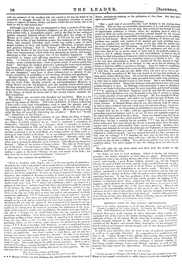 Leader (1850-1860): jS F Y, Country edition - 18 The Lea De R. [Saturday,