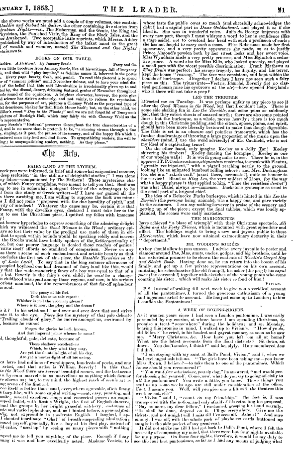 Leader (1850-1860): jS F Y, Country edition - ¦ Iniiahy 1, 1853.] The Leader. Si