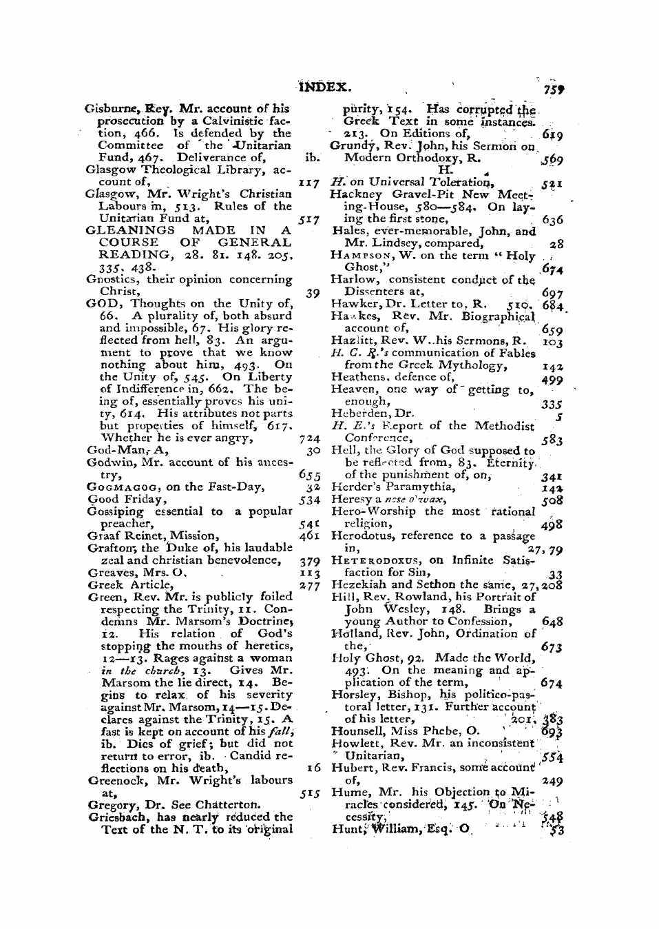 Monthly Repository (1806-1838) and Unitarian Chronicle (1832-1833): F Y, 1st edition, End matter - Untitled Article