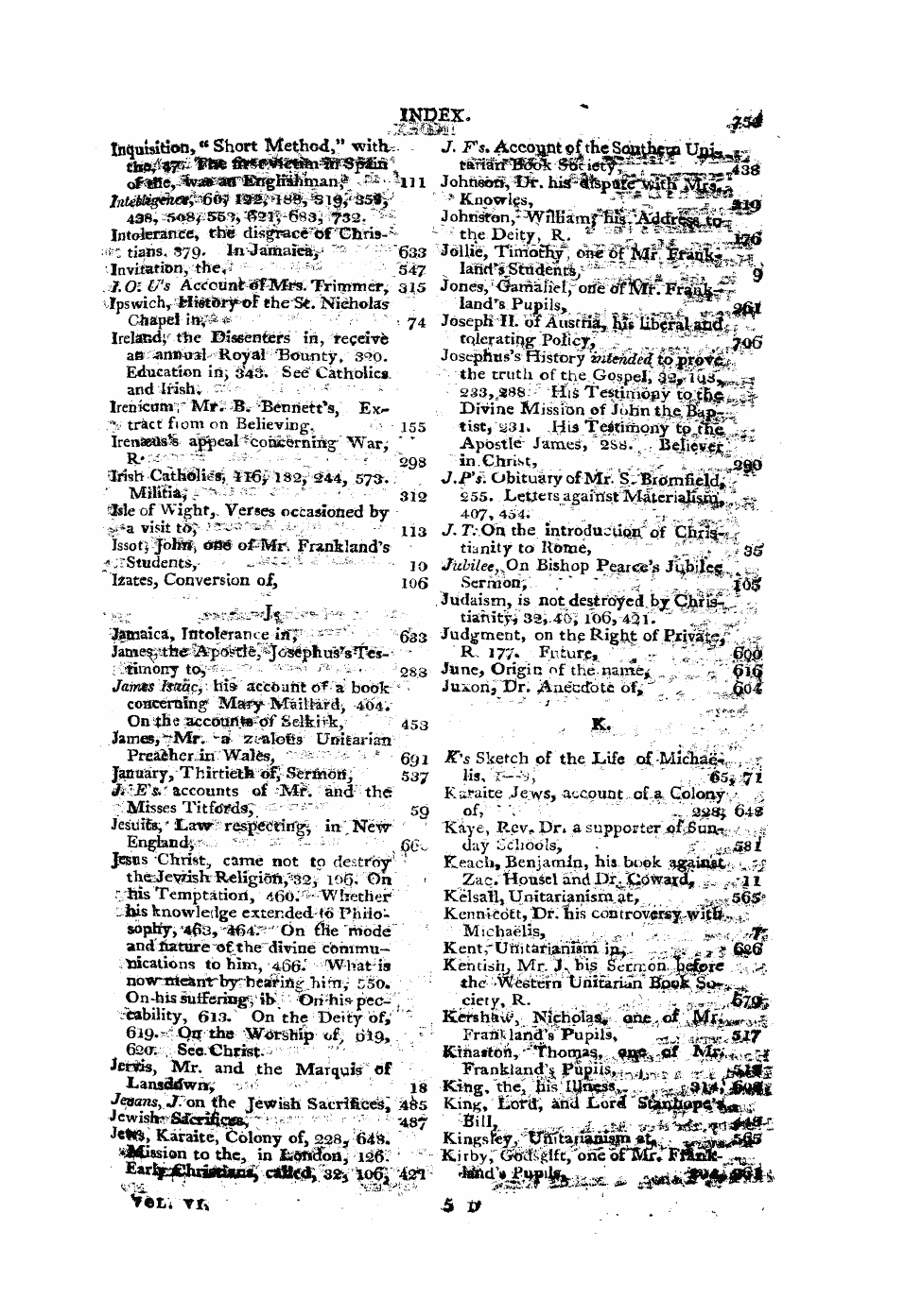 Monthly Repository (1806-1838) and Unitarian Chronicle (1832-1833): F Y, 1st edition, End matter - Untitled Article