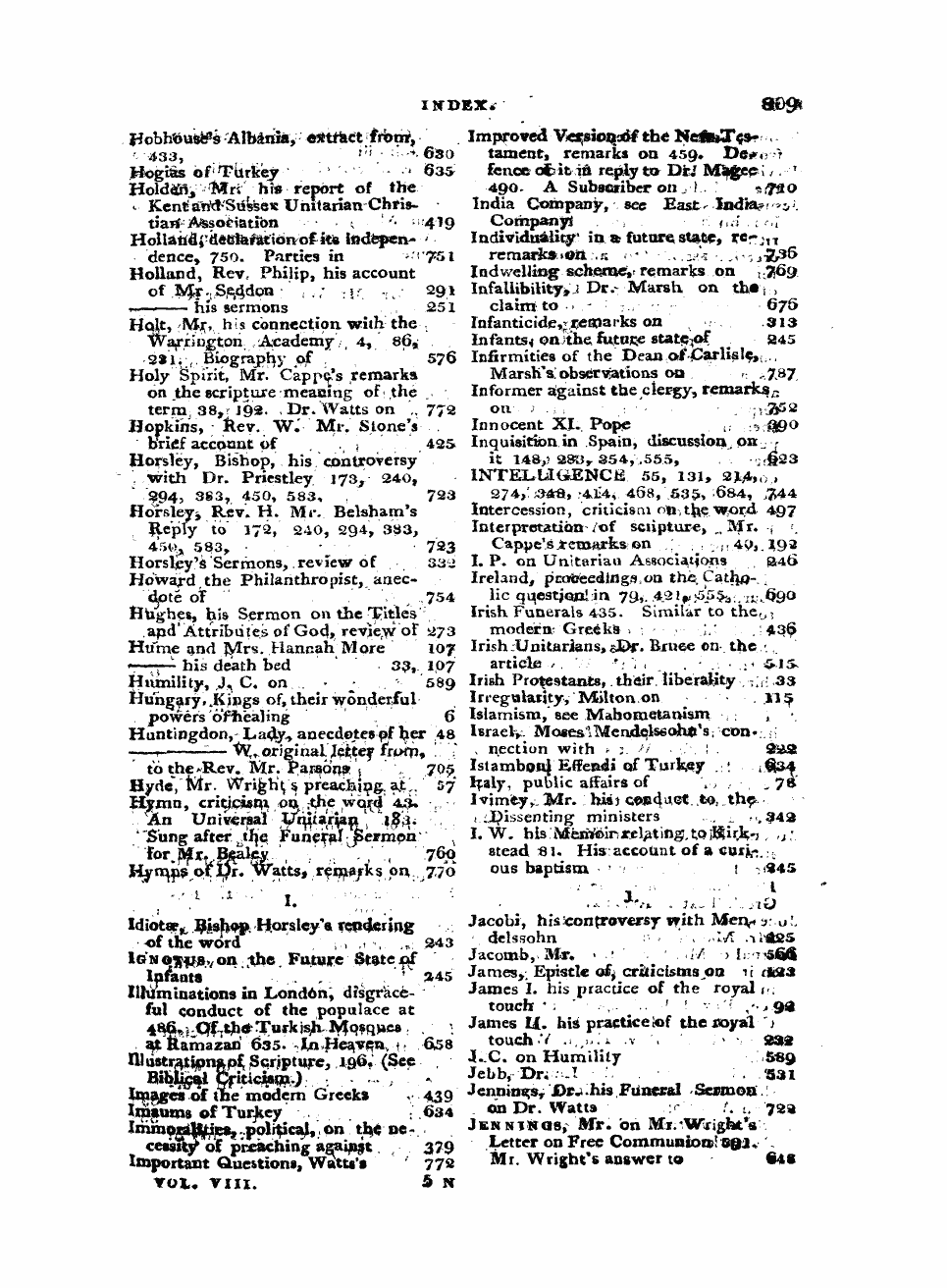 Monthly Repository (1806-1838) and Unitarian Chronicle (1832-1833): F Y, 1st edition, End matter: 11