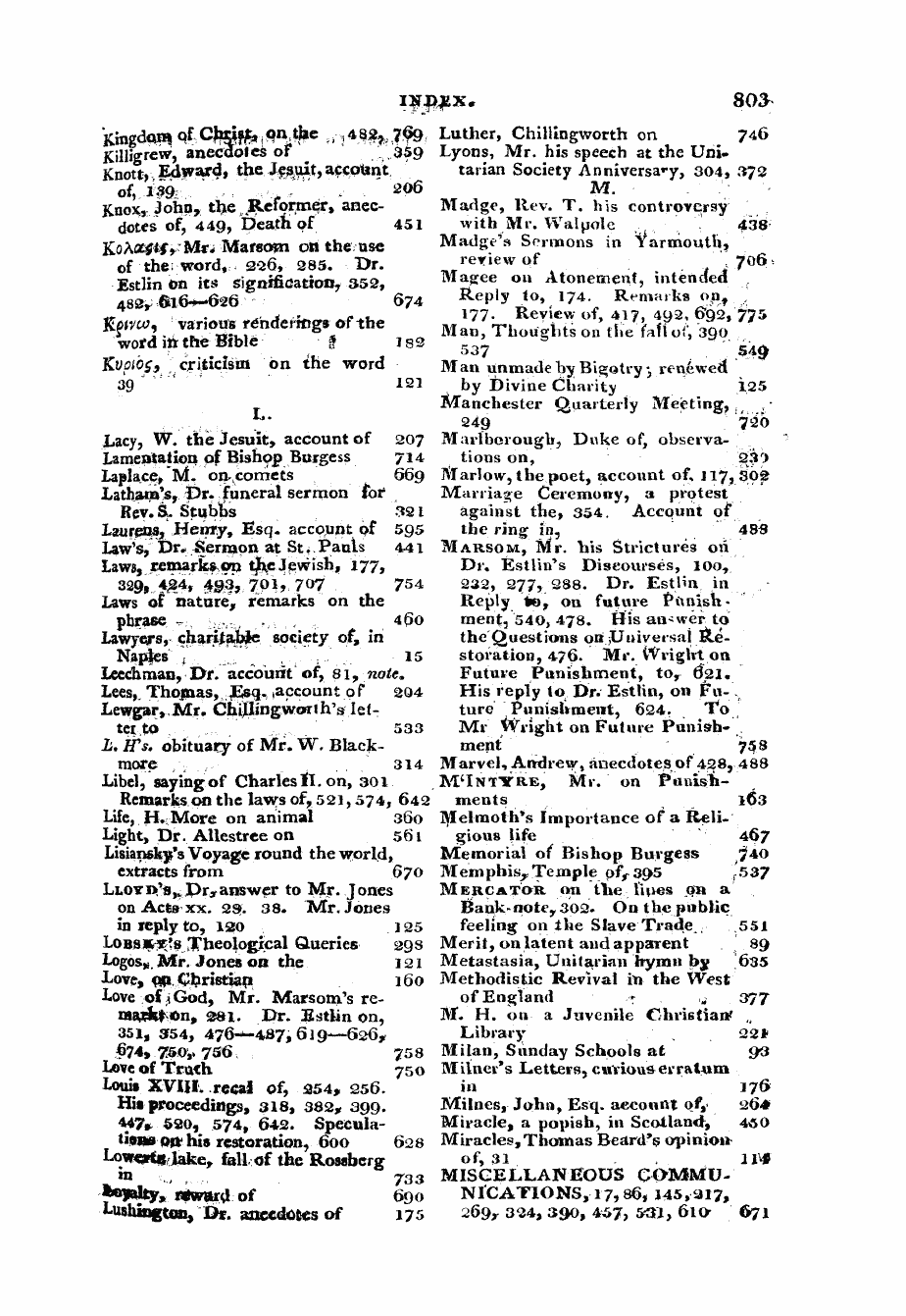 Monthly Repository (1806-1838) and Unitarian Chronicle (1832-1833): F Y, 1st edition, End matter - Untitled Article