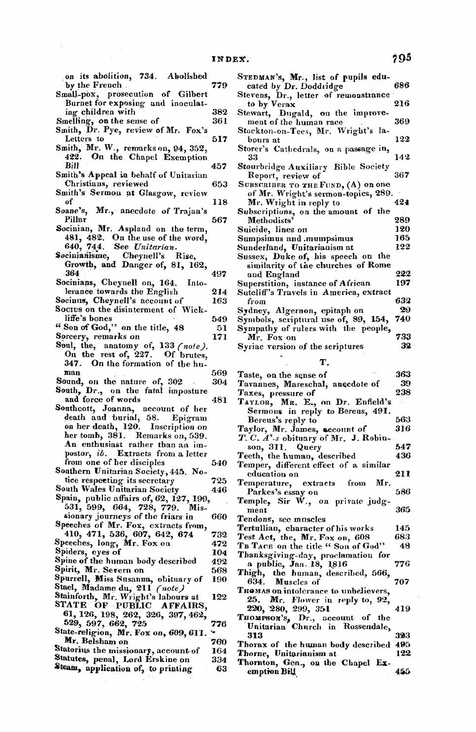 Monthly Repository (1806-1838) and Unitarian Chronicle (1832-1833): F Y, 1st edition, End matter - Untitled Article