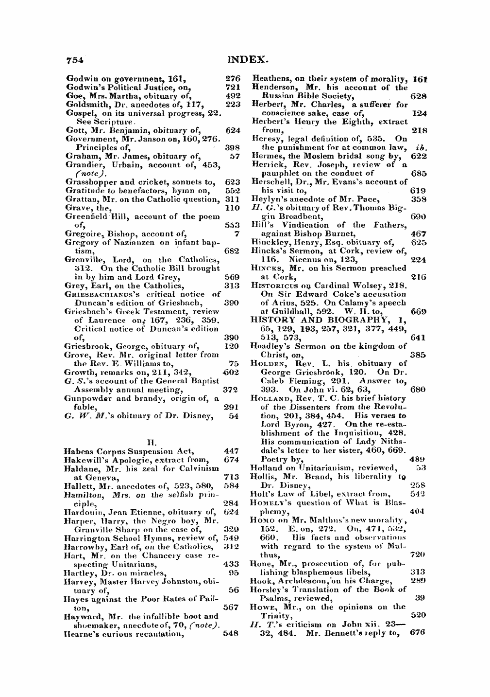 Monthly Repository (1806-1838) and Unitarian Chronicle (1832-1833): F Y, 1st edition, End matter: 8