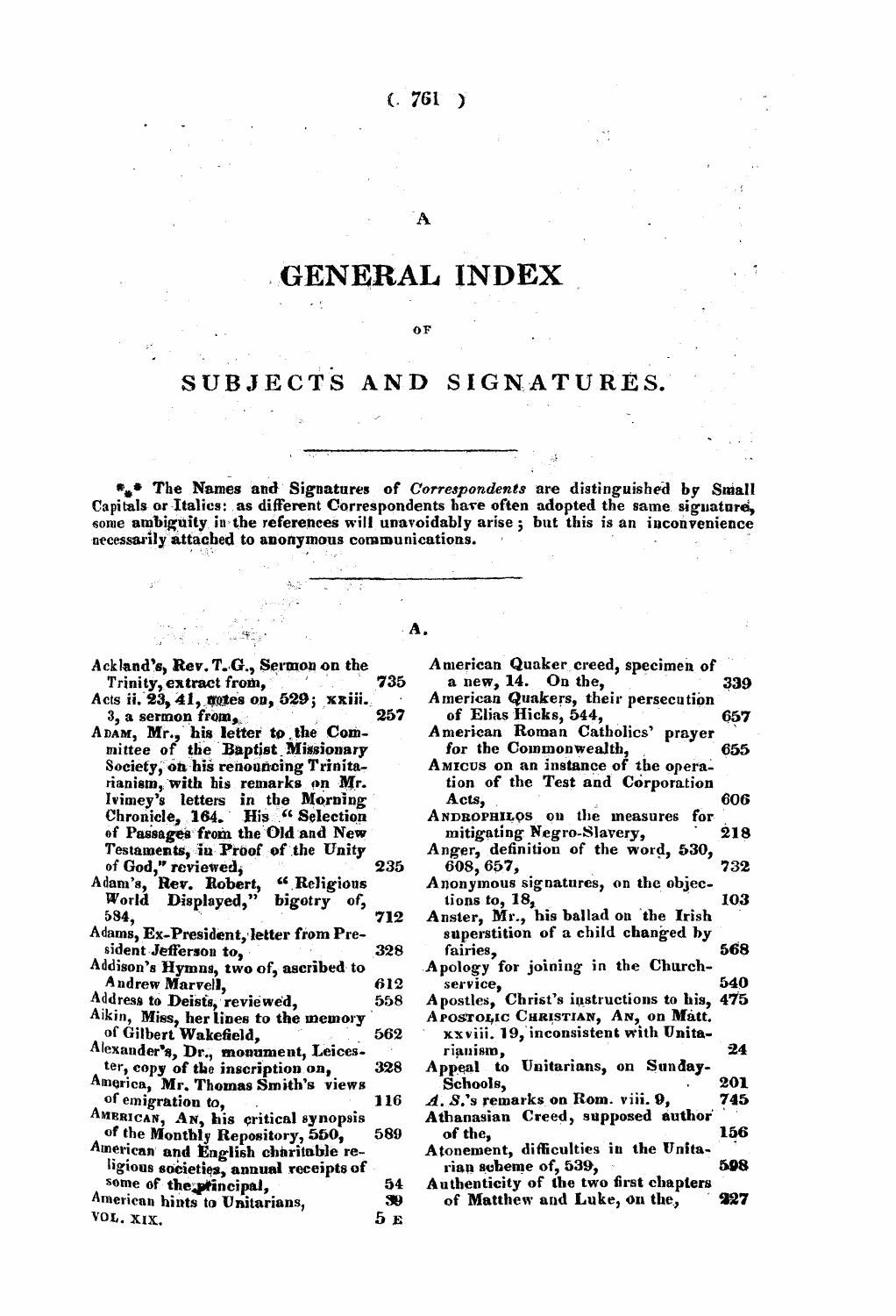 Monthly Repository (1806-1838) and Unitarian Chronicle (1832-1833): F Y, 1st edition, End matter - Untitled Article