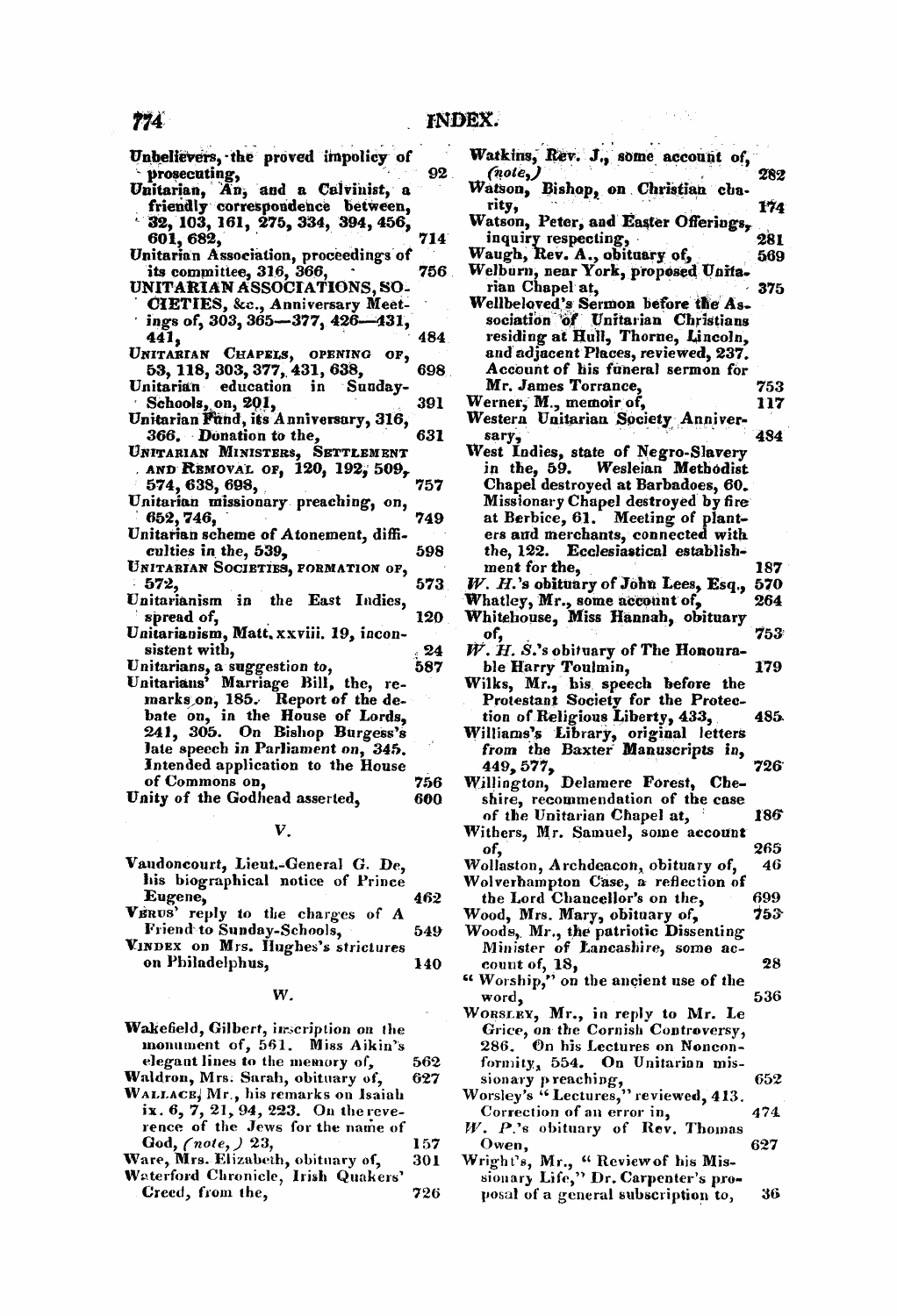 Monthly Repository (1806-1838) and Unitarian Chronicle (1832-1833): F Y, 1st edition, End matter: 14