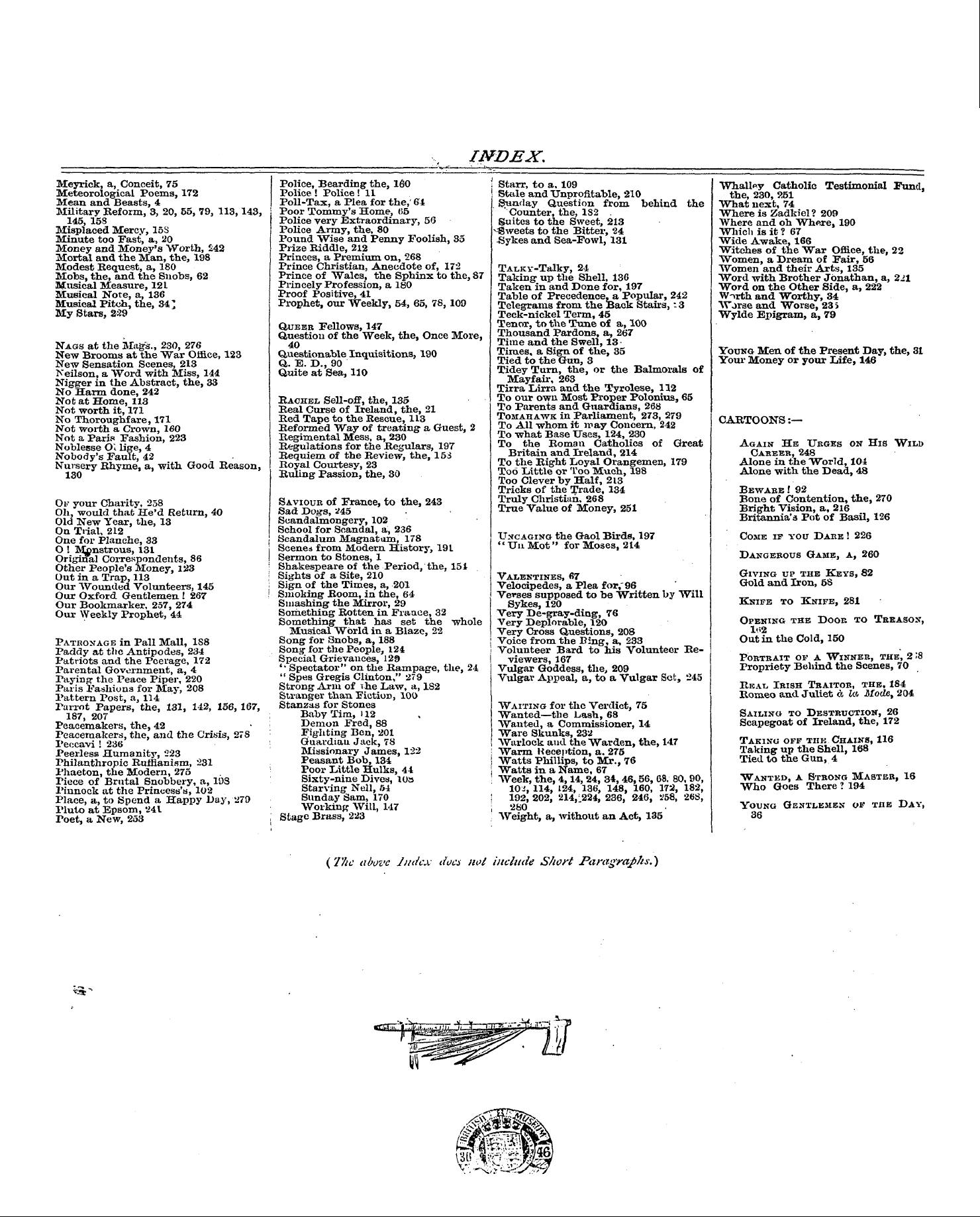 Tomahawk (1867-1870): jS F Y, 1st edition, End matter: 2