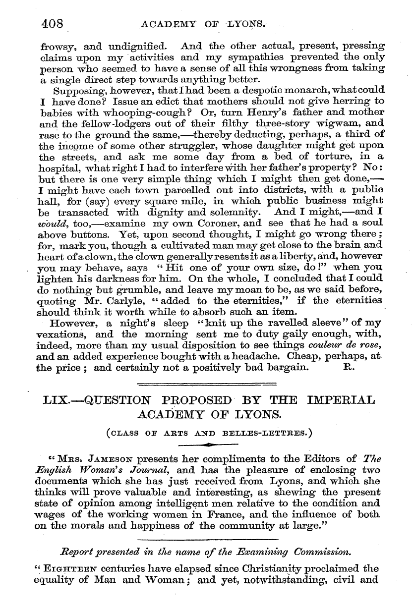 English Woman’s Journal (1858-1864): F Y, 1st edition - 408 Academy Of Xyoets.