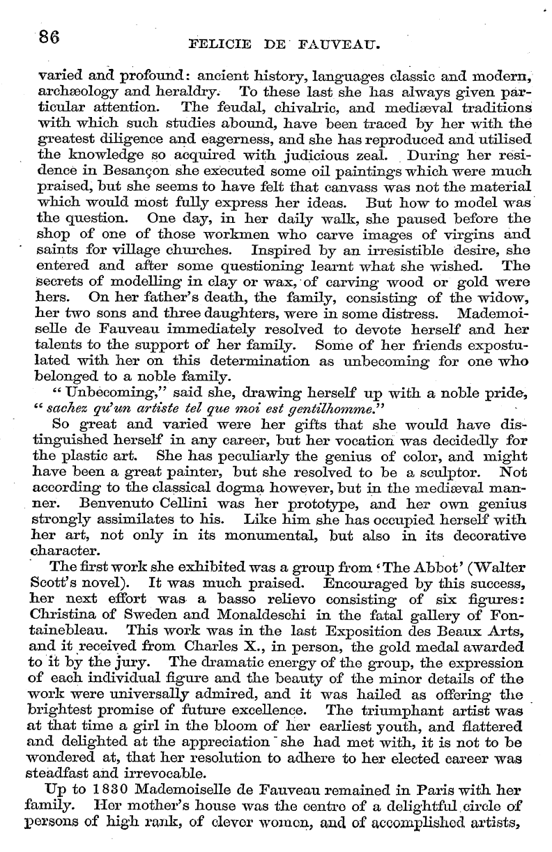 English Woman’s Journal (1858-1864): F Y, 1st edition - &® Felicie De Fauveau.