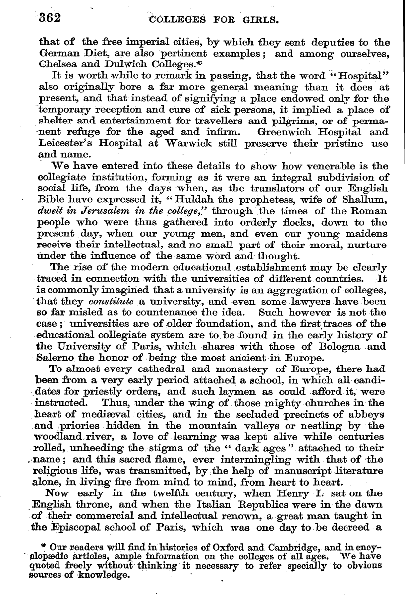 English Woman’s Journal (1858-1864): F Y, 1st edition - 362 Fcoixeges Tor Girls.