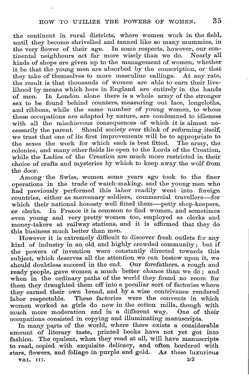 English Woman’s Journal (1858-1864): F Y, 1st edition - How To Utilize The Poweks Of Women. 35