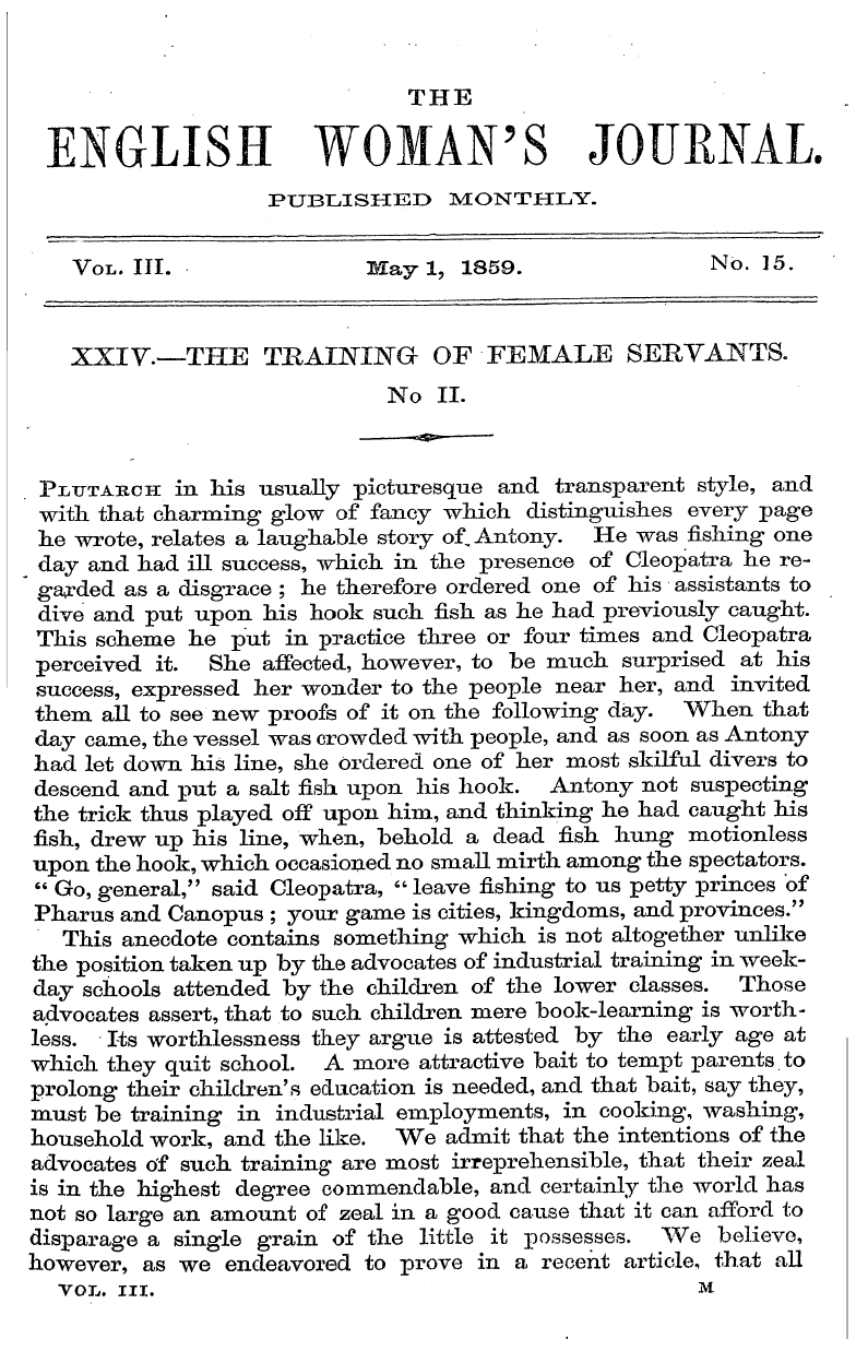 English Woman’s Journal (1858-1864): F Y, 1st edition - Xxxv.—The Training- Of Female Servants.