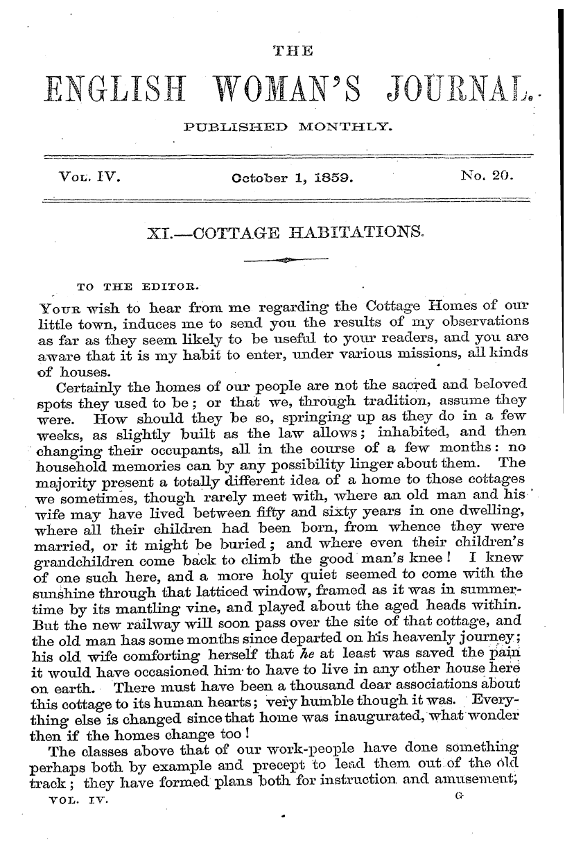 English Woman’s Journal (1858-1864): F Y, 1st edition - Xi.—Oottag-E Habitation's.