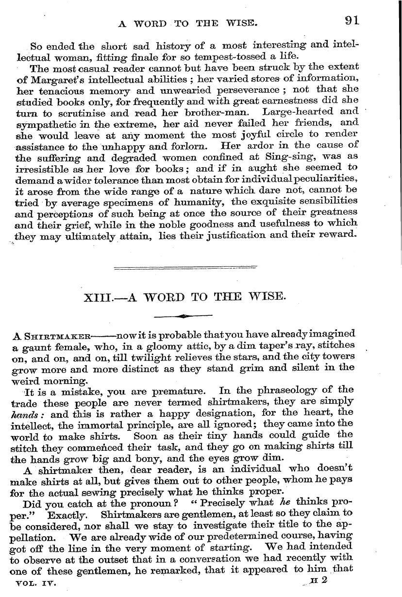 English Woman’s Journal (1858-1864): F Y, 1st edition - A Word To The Wise. 91