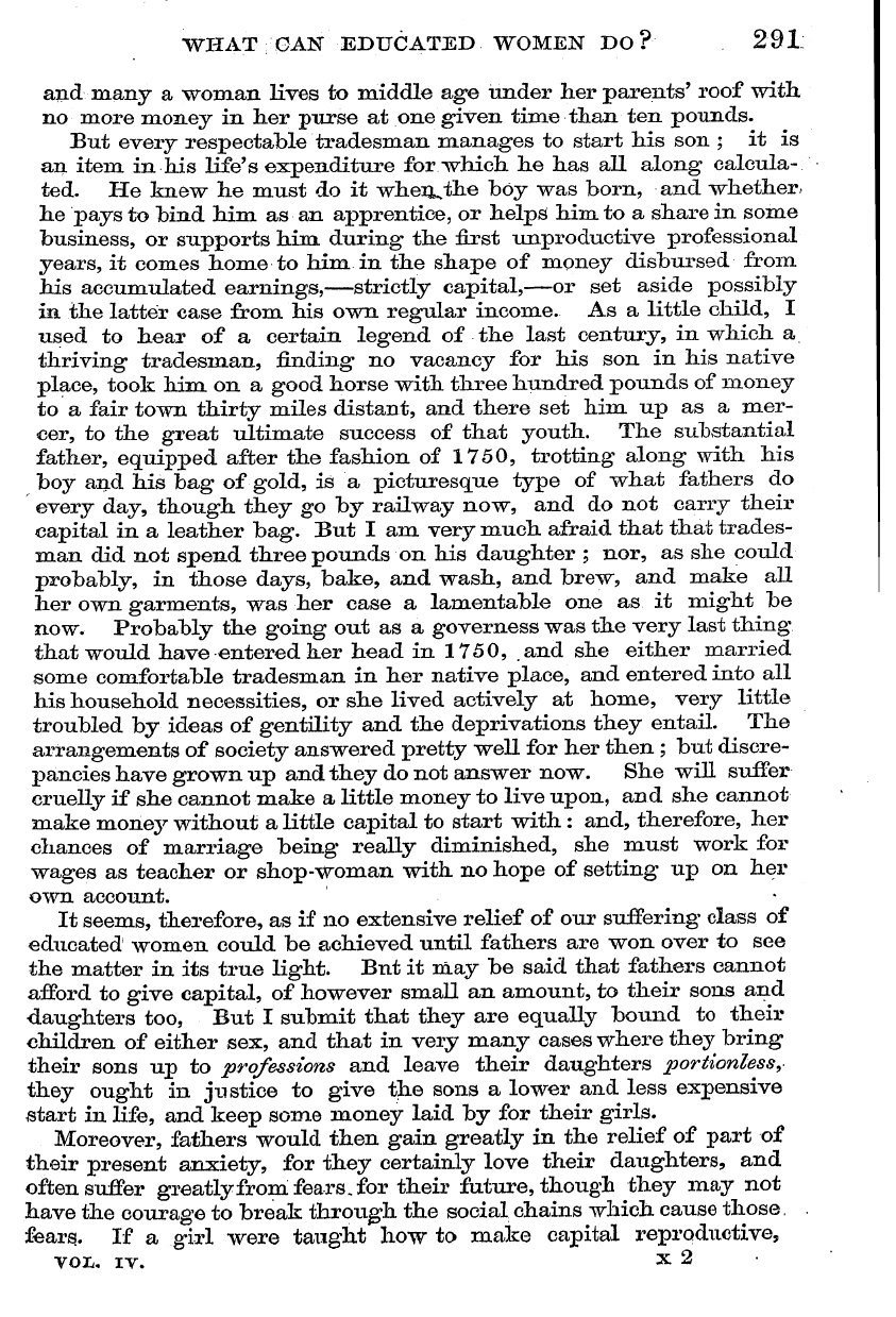 English Woman’s Journal (1858-1864): F Y, 1st edition - What ; Can Educated Women Do? 291 I