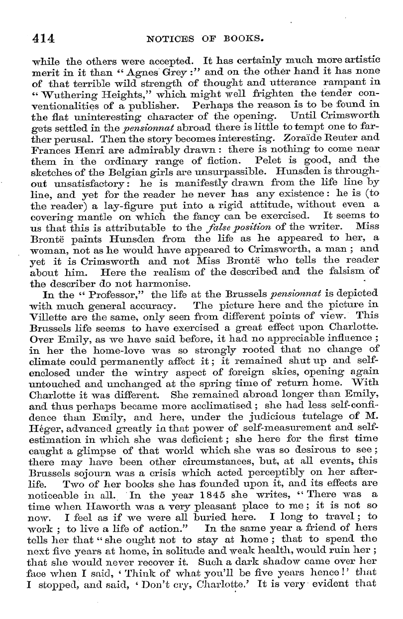 English Woman’s Journal (1858-1864): F Y, 1st edition - 414 Notices Of Books.