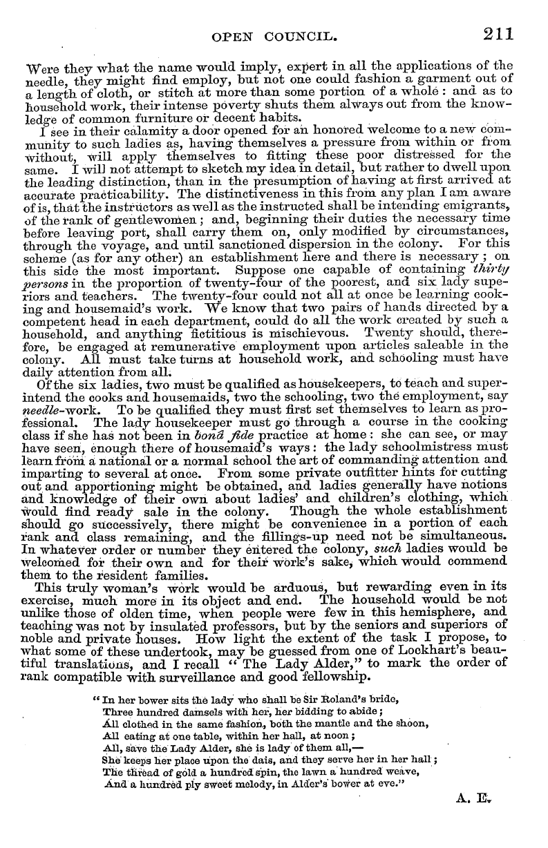 English Woman’s Journal (1858-1864): F Y, 1st edition - Open Council. 211