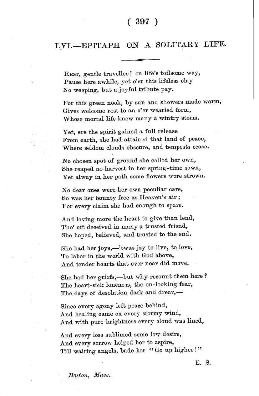 English Woman’s Journal (1858-1864): F Y, 1st edition - Rest, Gentle Traveller ! On Life's Toils...