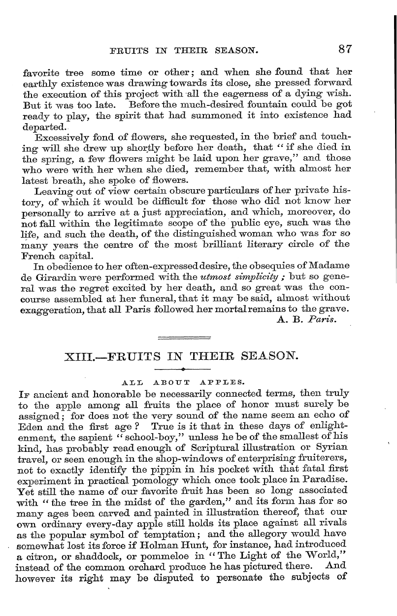 English Woman’s Journal (1858-1864): F Y, 1st edition - Fruits In Their Season. 87