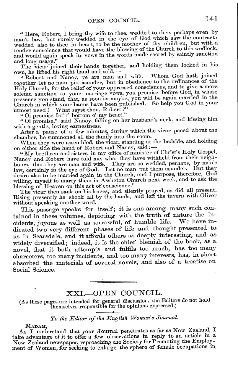 English Woman’s Journal (1858-1864): F Y, 1st edition - Xxl—Open Council.