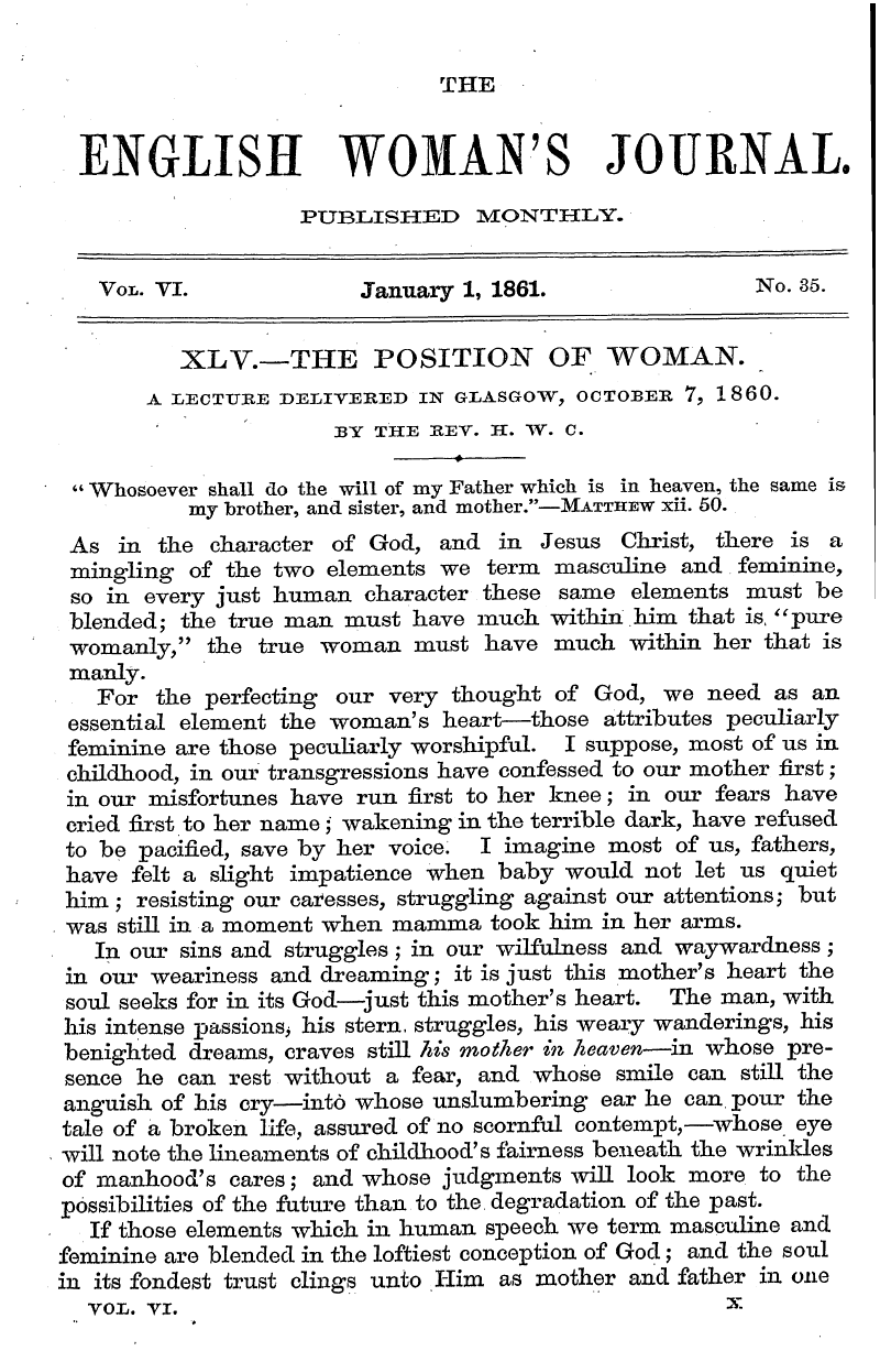 English Woman’s Journal (1858-1864): F Y, 1st edition - Xlv.—The Position Of Woman.