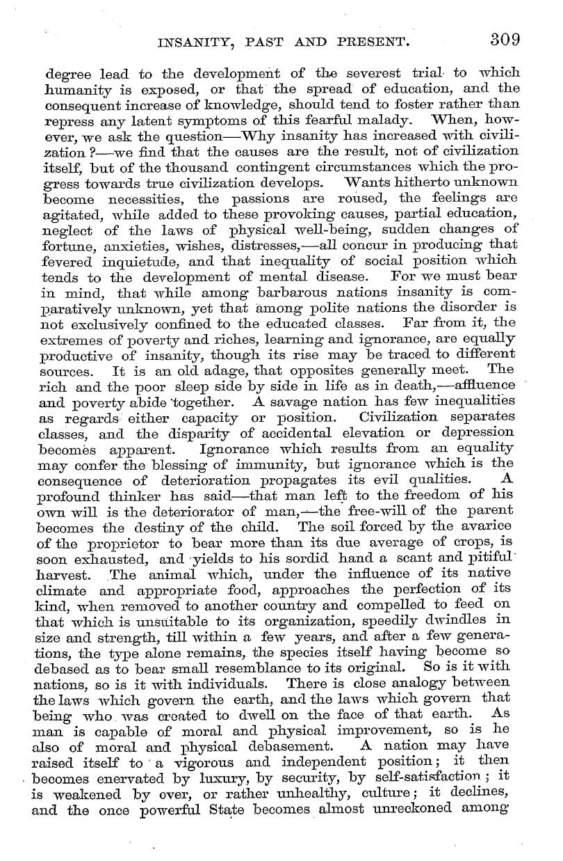 English Woman’s Journal (1858-1864): F Y, 1st edition - Insanity , Past And Present. 309