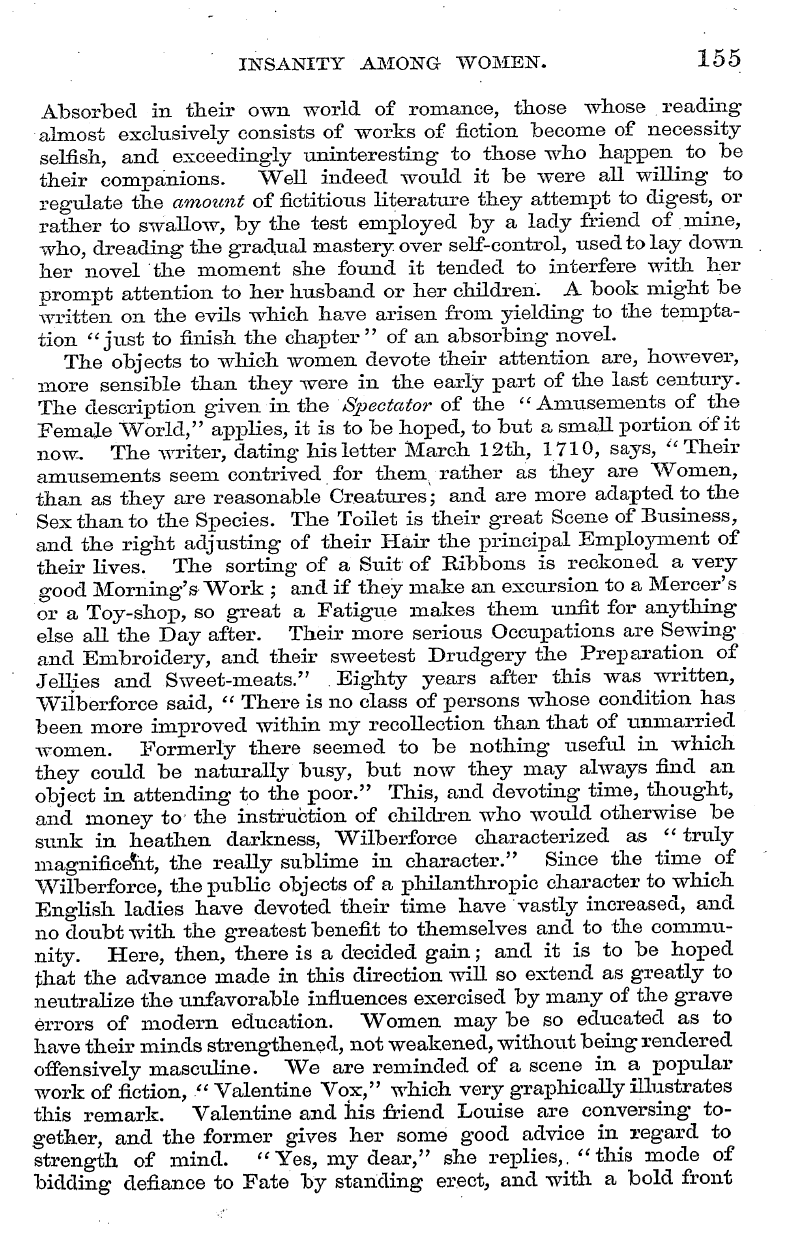 English Woman’s Journal (1858-1864): F Y, 1st edition - Insanity Among Women. 155