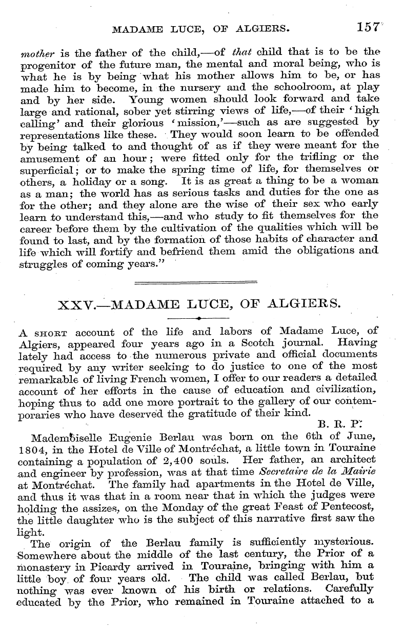 English Woman’s Journal (1858-1864): F Y, 1st edition - Xxv.—Madame Luce, Of Algiers. « W •