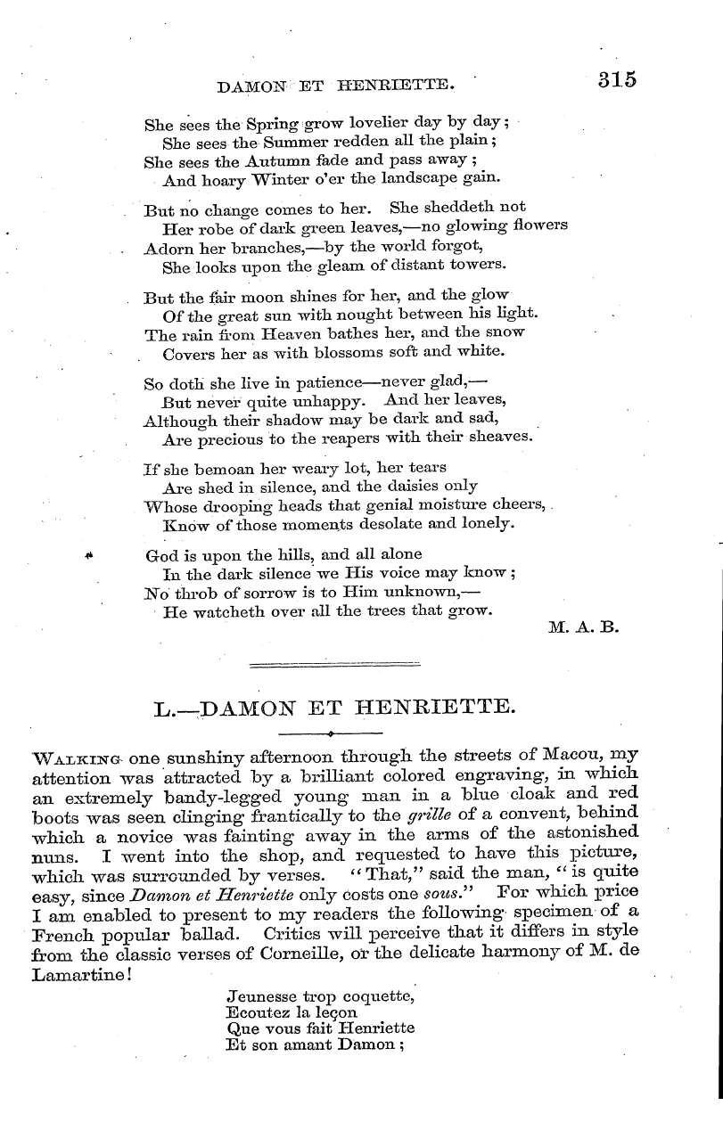 English Woman’s Journal (1858-1864): F Y, 1st edition - L.—Damojst Et Henriette. 0 0