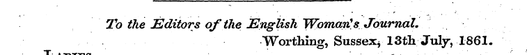 To the Editors of the\ English Woman's J...