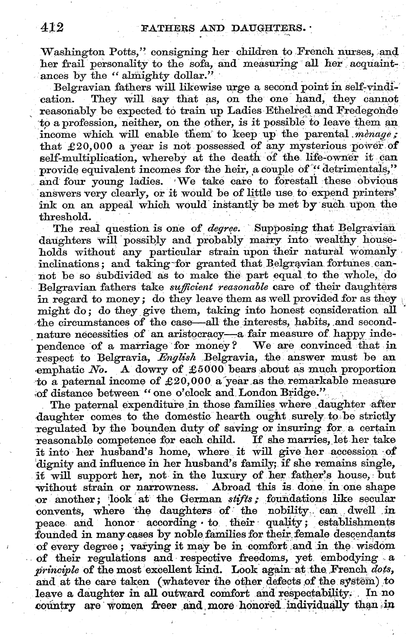 English Woman’s Journal (1858-1864): F Y, 1st edition - 412 Fathers And Daughters. •
