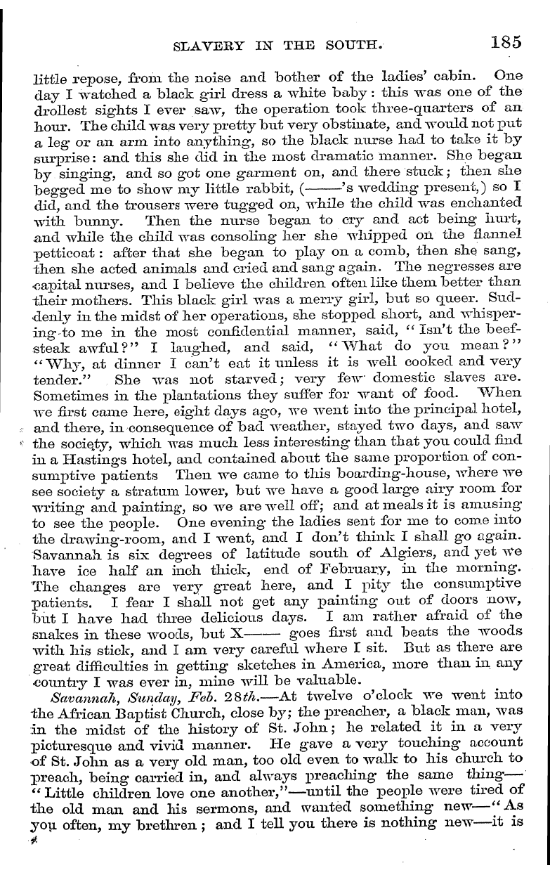 English Woman’s Journal (1858-1864): F Y, 1st edition - Slavery In The South. 185