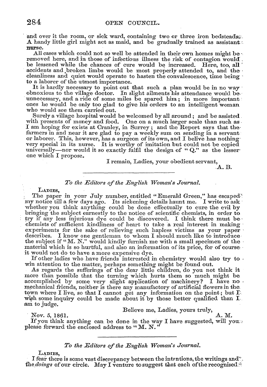 English Woman’s Journal (1858-1864): F Y, 1st edition - To The Jeditors Of The .Eng 'Lish Woman'...