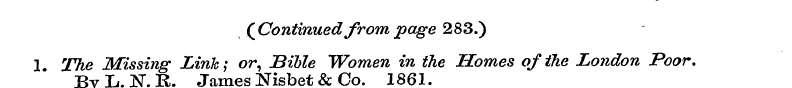 {Continued from page 283.) 1. The B Miss...