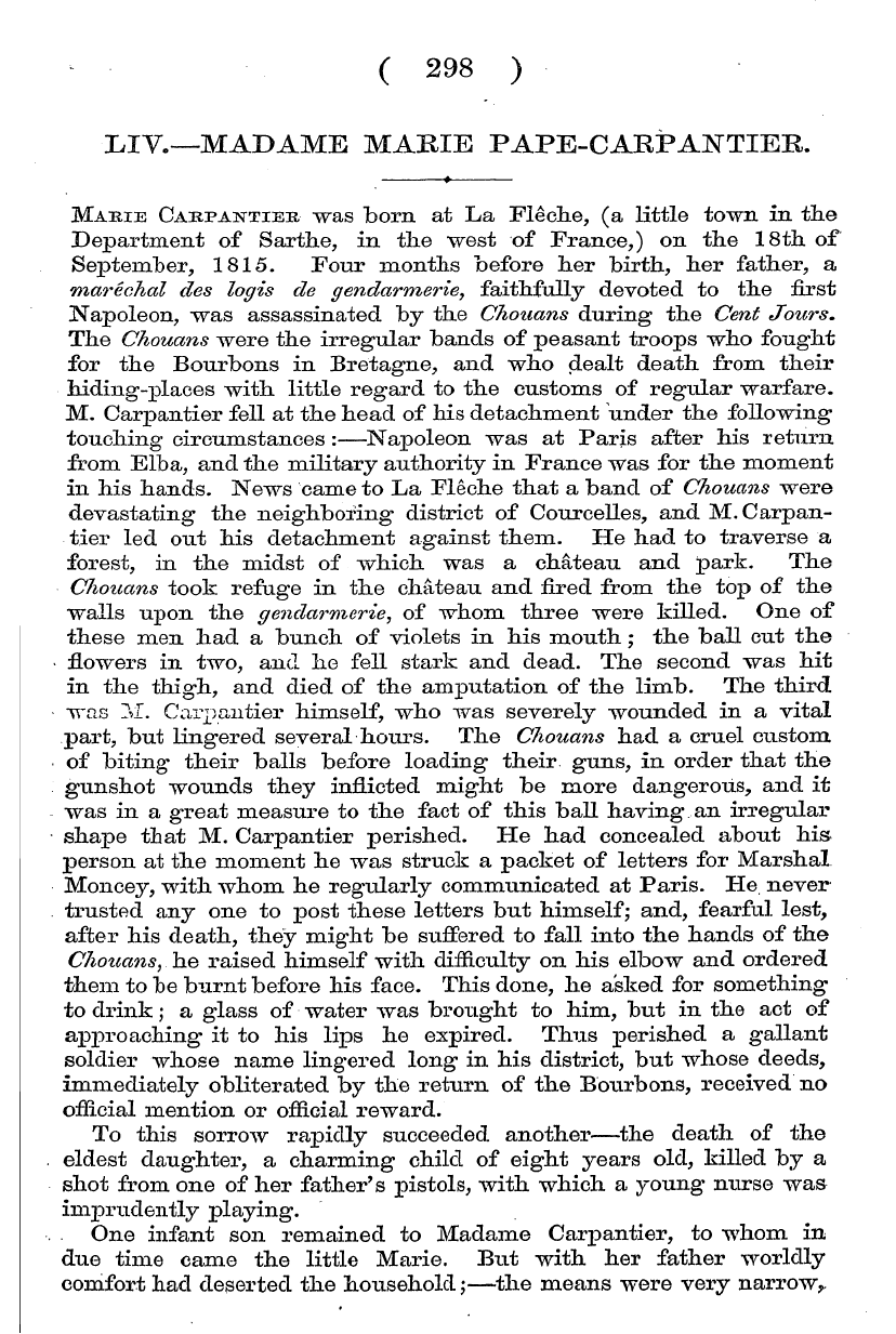 English Woman’s Journal (1858-1864): F Y, 1st edition - « Marie Cakpantiee -Was Born At La Fleeh...