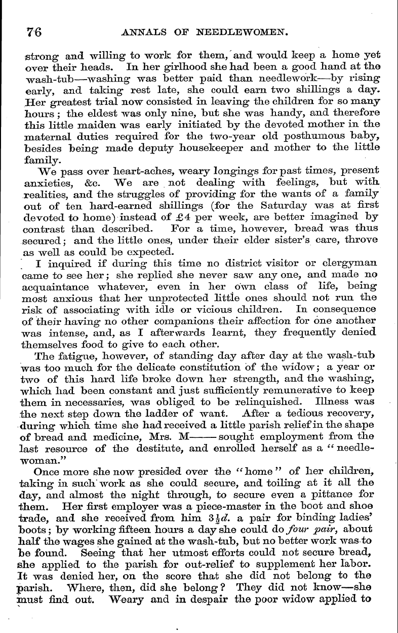 English Woman’s Journal (1858-1864): F Y, 1st edition - 76 Annaiis Of Needlewomen.