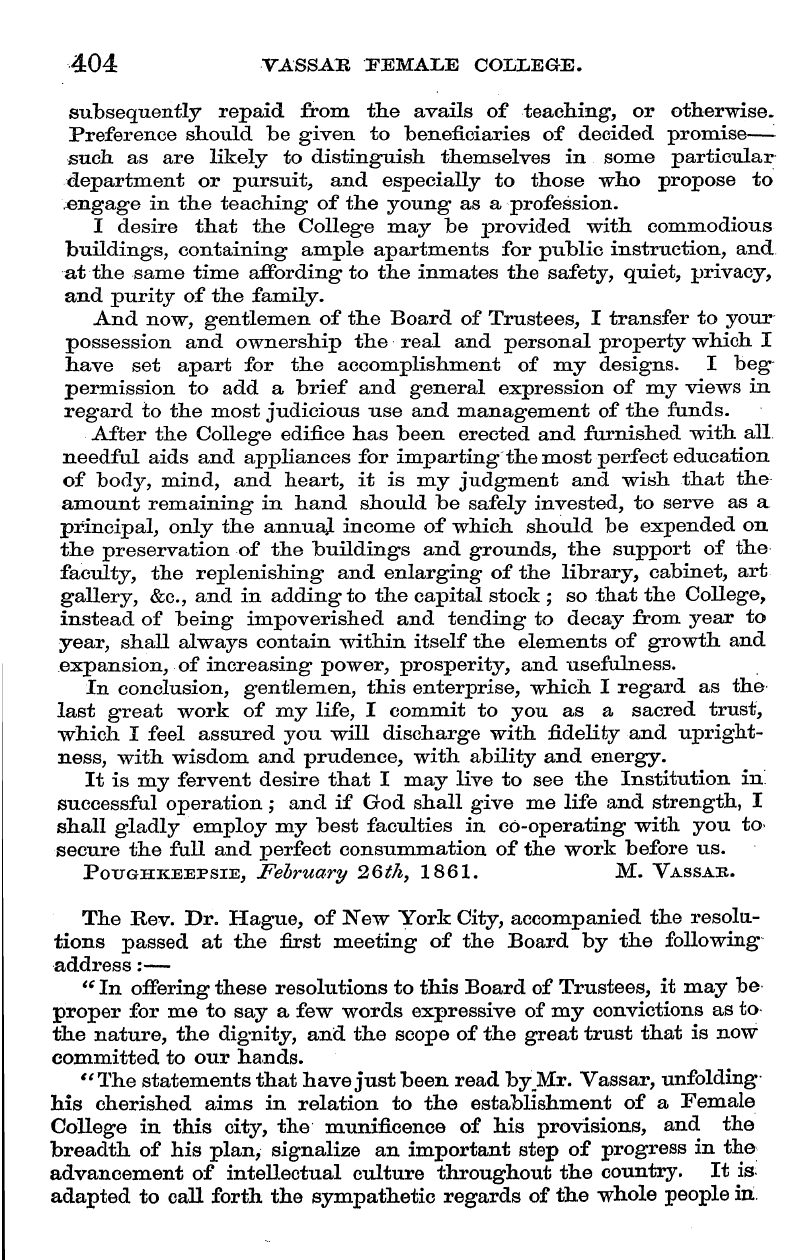 English Woman’s Journal (1858-1864): F Y, 1st edition - 404 -Vassae Pemale College.