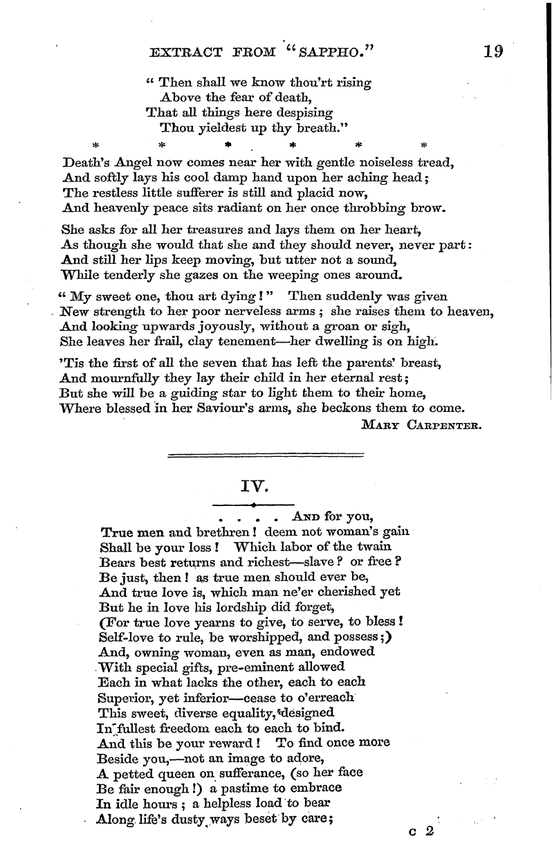 English Woman’s Journal (1858-1864): F Y, 1st edition - Extbact Prom " Sappho." 19