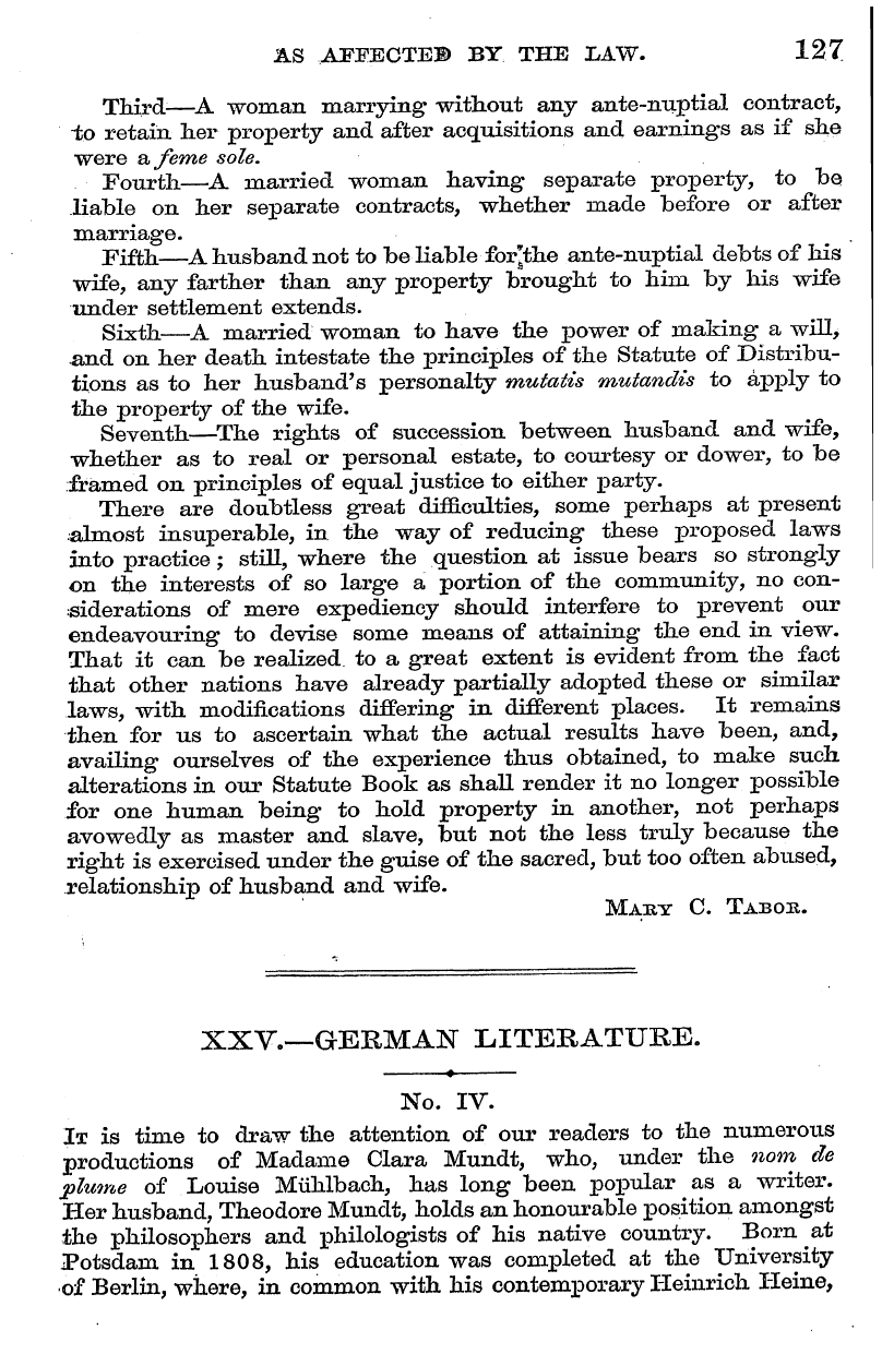 English Woman’s Journal (1858-1864): F Y, 1st edition - Xxv.—German Literature. +